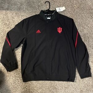 IU Adidas Black Jacket with Red Accents